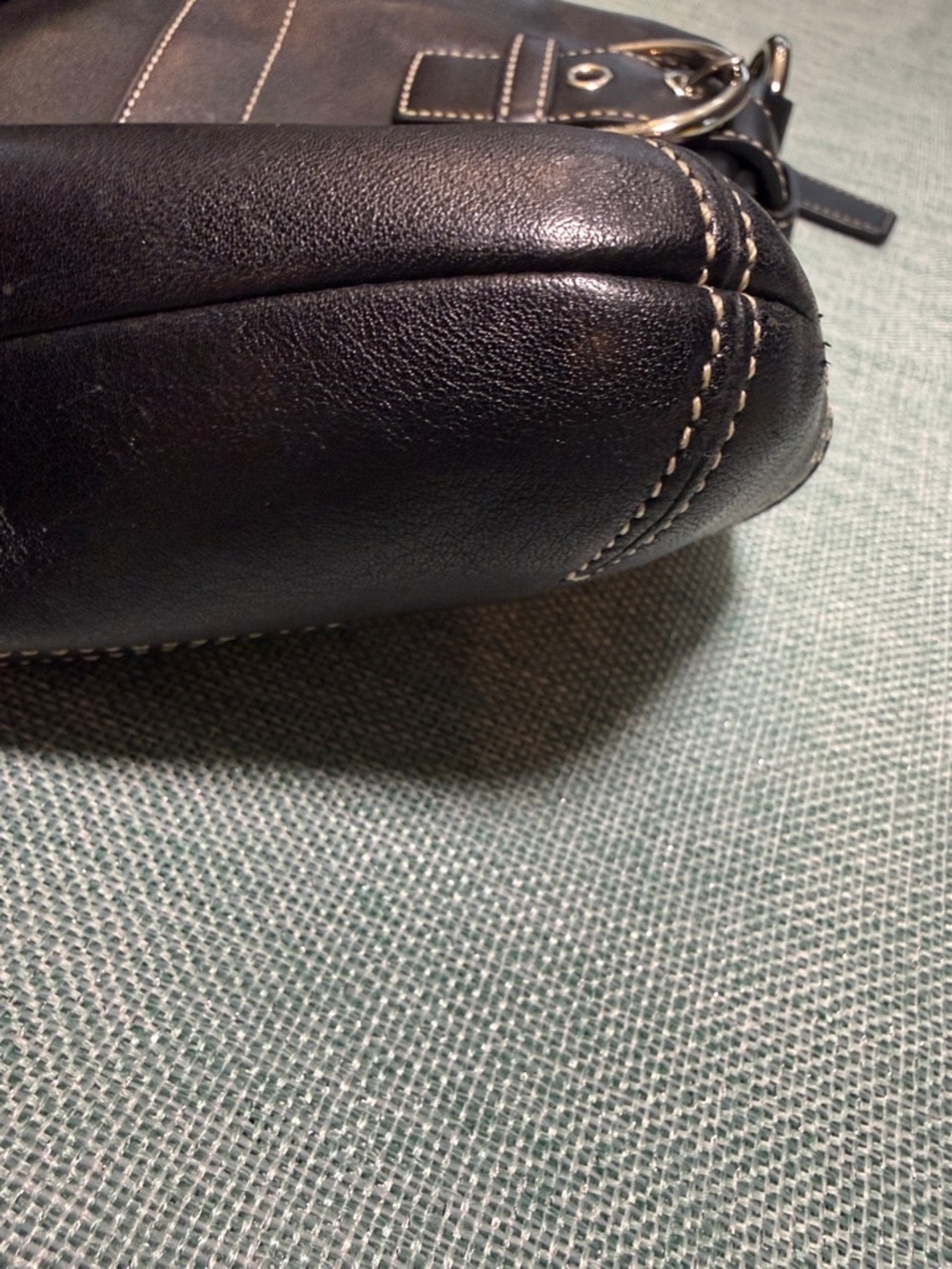 Vintage Coach SoHo 1453 Black Leather Shoulder Bag with Silver Buckle Accents - Picture 9 of 10